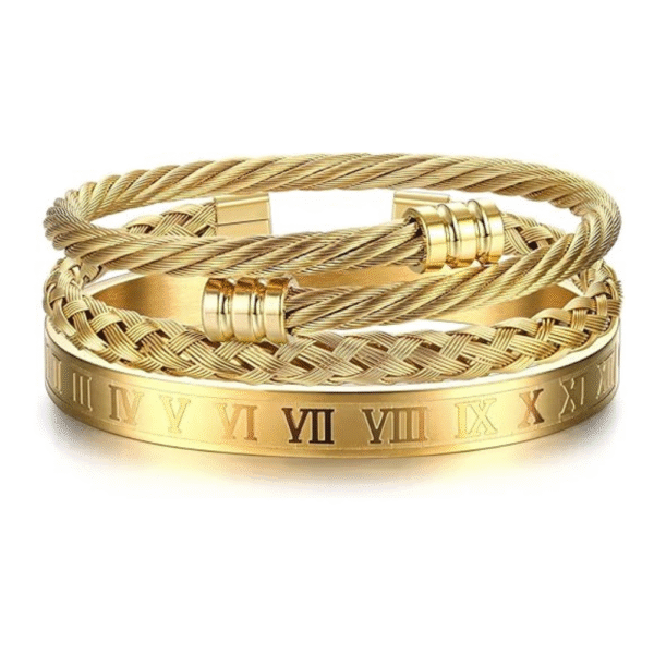 YADOCA 3Pcs Stainless Steel Bracelets