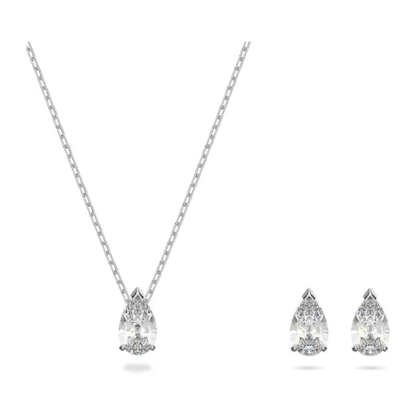 Swarovski Stilla Collection Set, White, Rhodium plated