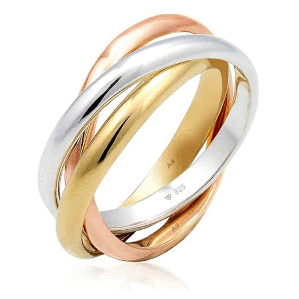 Elli Ring Women Wrapped Basic Tri-Color in 925 Sterling Silver