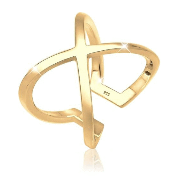 Elli Ring Ladies Cross Basic Blogger Statement in 925 Sterling Silver