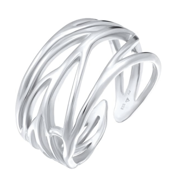 Elli Ring Ladies Wrap Leaf Ornament in 925 sterling silve