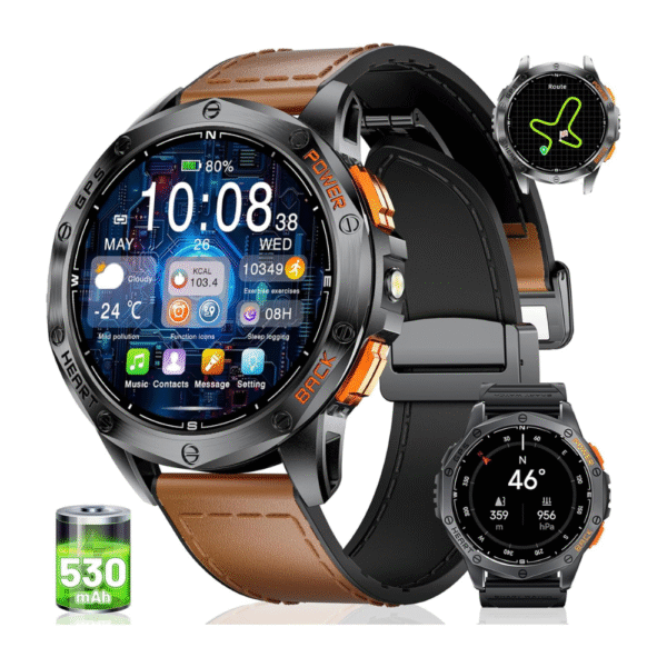 LIGE GPS Smart Watch for Men with 530mAh Battery