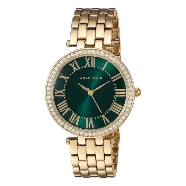 Anne Klein Women's Premium Crystal Accented Gold-Tone Bracelet Watch