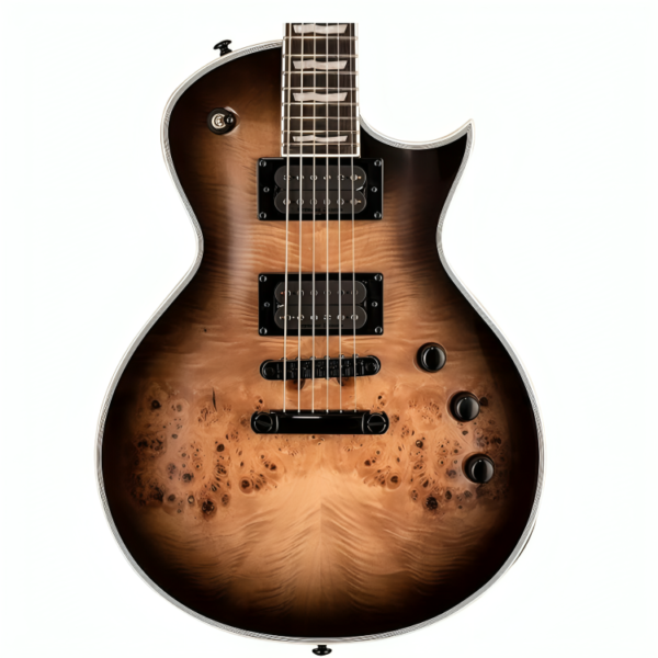 ESP 6 String LTD Deluxe EC-1000 Electric Guitar, Black Natural Burst, Right