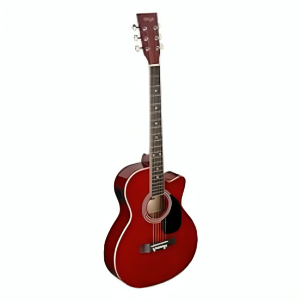 Stagg SA20ACE RED Auditorium Cutaway Acoustic-Electric Guitar - Red