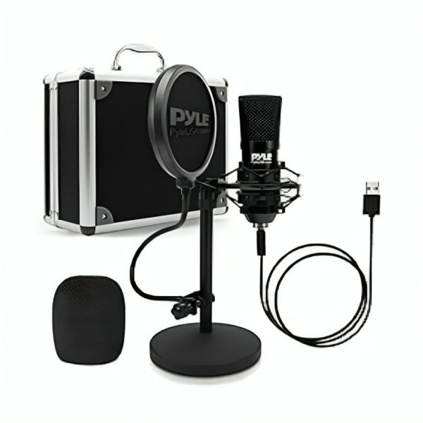 Pyle USB Microphone Podcast Recording Kit - Audio Cardioid Condenser