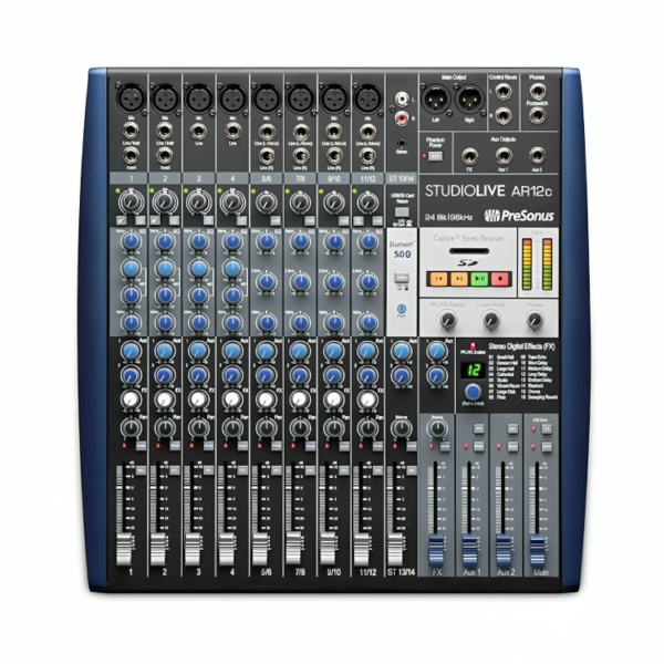 PreSonus StudioLive AR12c 14-Channel USB-C Hybrid Digital/Analog Performance Mixer, Unpowered