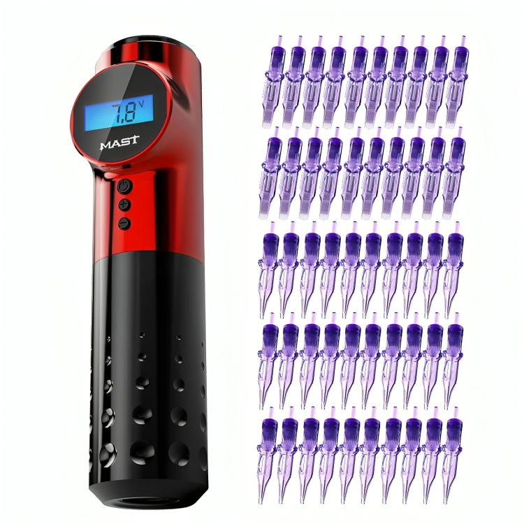 e4db09da-b77e-45a7-95d7-b7c9005df930.png Mast Archer WirelessTattoo Machine Mast Pro Tattoo Cartridges Needles Mixed Size 50 Pcs - Image 1